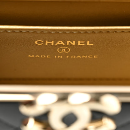 Chanel Lambskin Quilted Small Box With Chain Black 7 of 11
