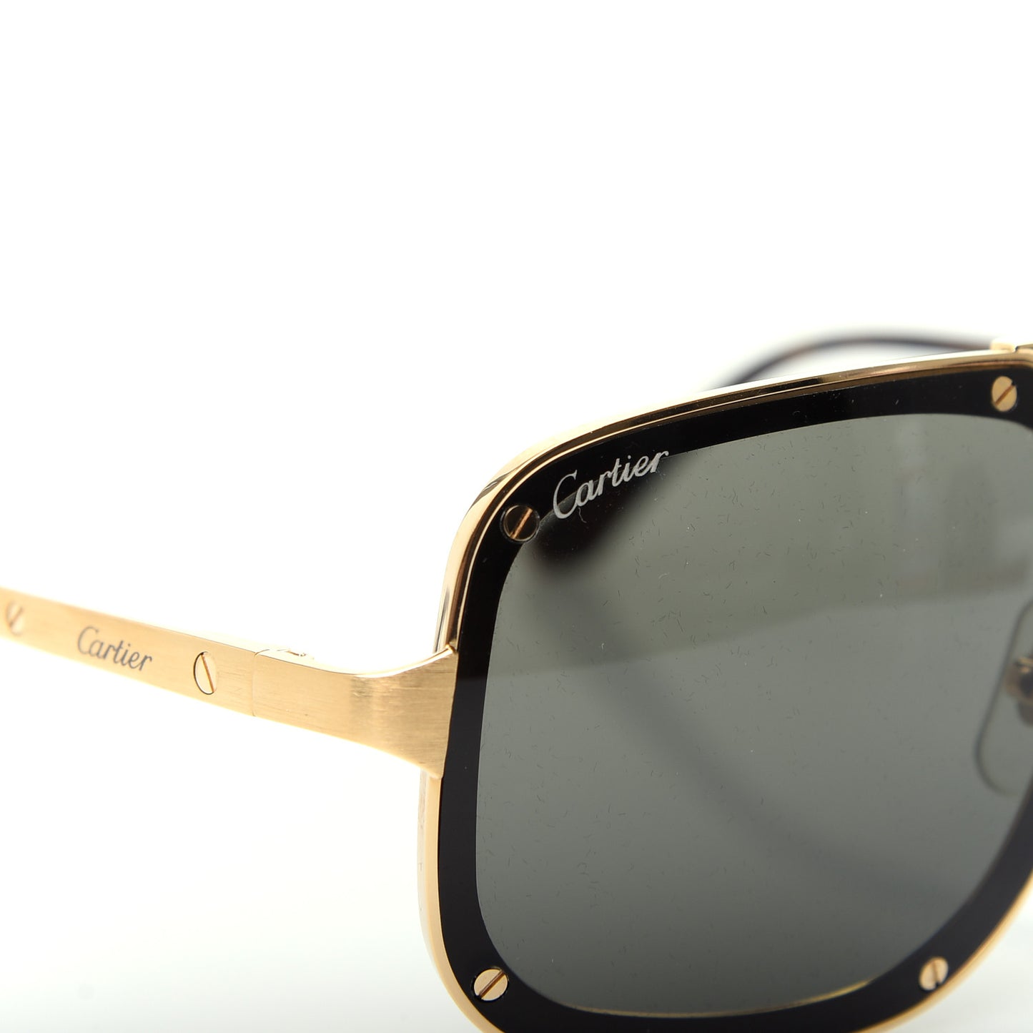 Titanium Santos De Cartier Sunglasses Gold