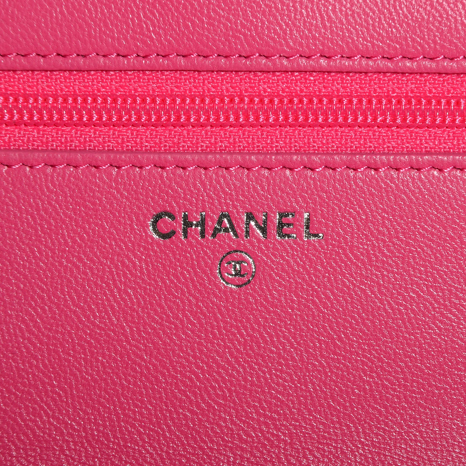 Chanel Lambskin Quilted Wallet On Chain WOC Dark Pink 6 of 9