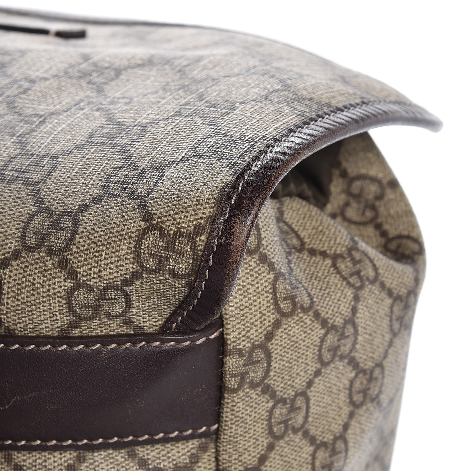 Gucci GG Supreme Monogram Medium Single Buckle Rucksack Backpack Beige Ebony Brown 13 of 13