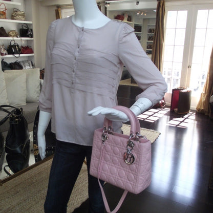 Christian Dior Lambskin Cannage Lady Dior Pink 2 of 9