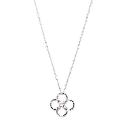 Tiffany Sterling Silver Elsa Peretti Quadrifoglio Pendant Necklace 1 of 4
