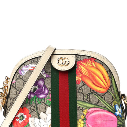 Gucci GG Supreme Monogram Flora Web GG Small Ophidia Dome Shoulder Bag White 9 of 12