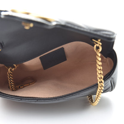 Gucci Calfskin Matelasse Super Mini GG Marmont Shoulder Bag Black 5 of 12