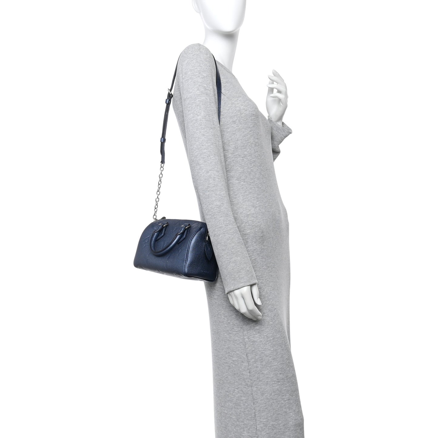 Metallic Empreinte Monogram Giant Speedy Bandouliere 20 Navy Nacre