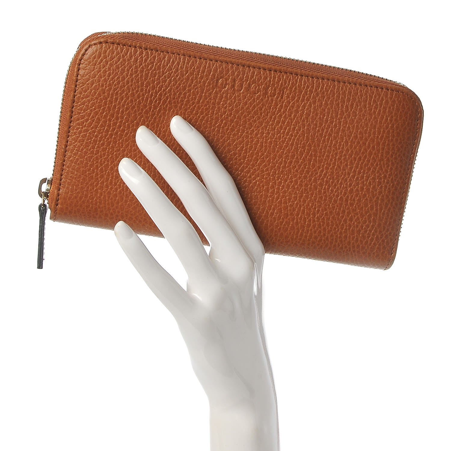 Gucci Dollar Calfskin Zip Around Wallet Saffron 2 of 9