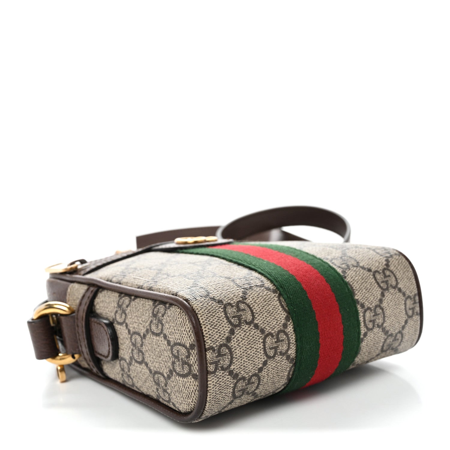 Gucci GG Supreme Monogram Web Mini Ophidia Messenger Brown 4 of 11