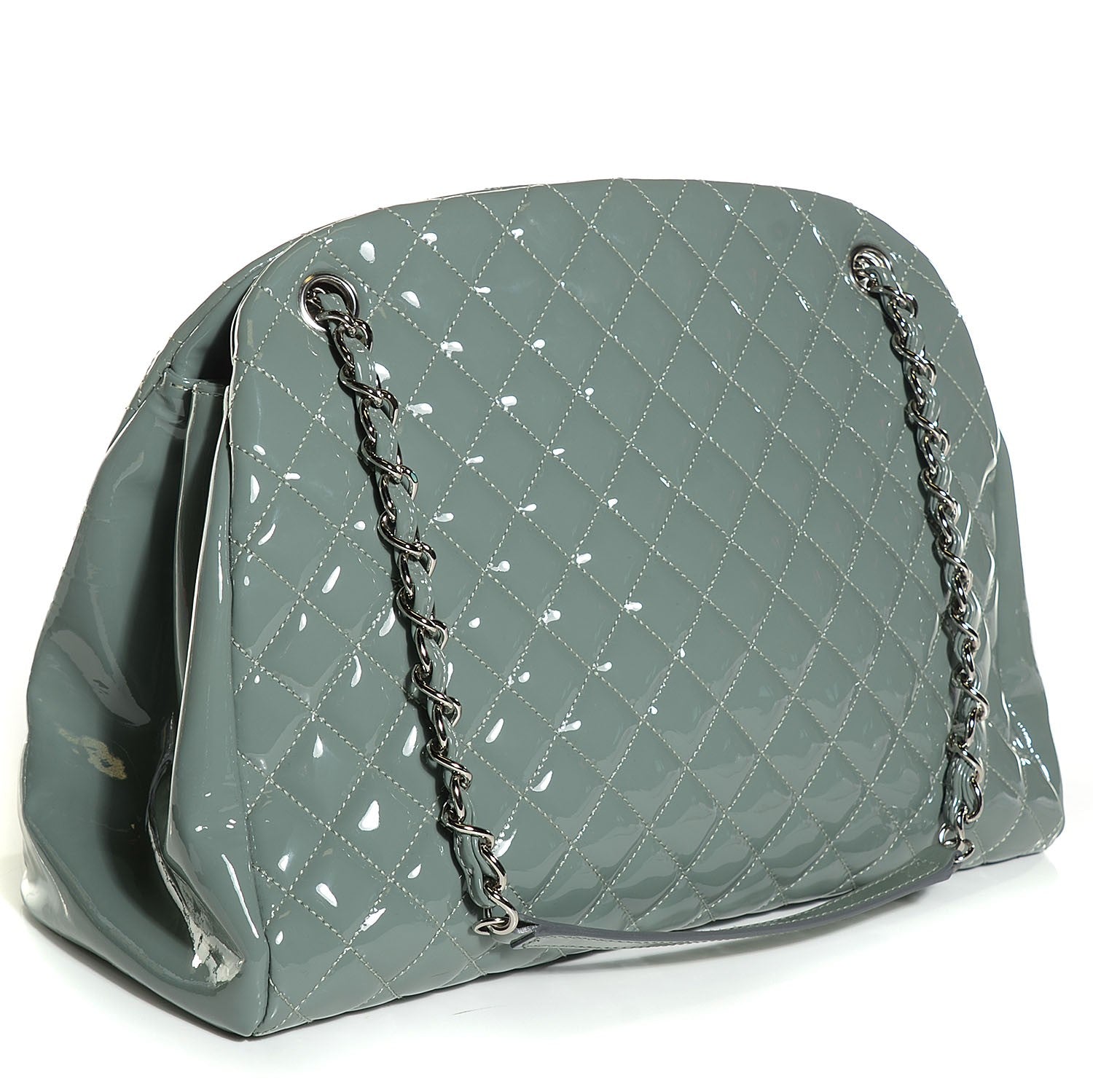 Chanel Patent Quilted Large Just Mademoiselle Light Khaki 3 of 7