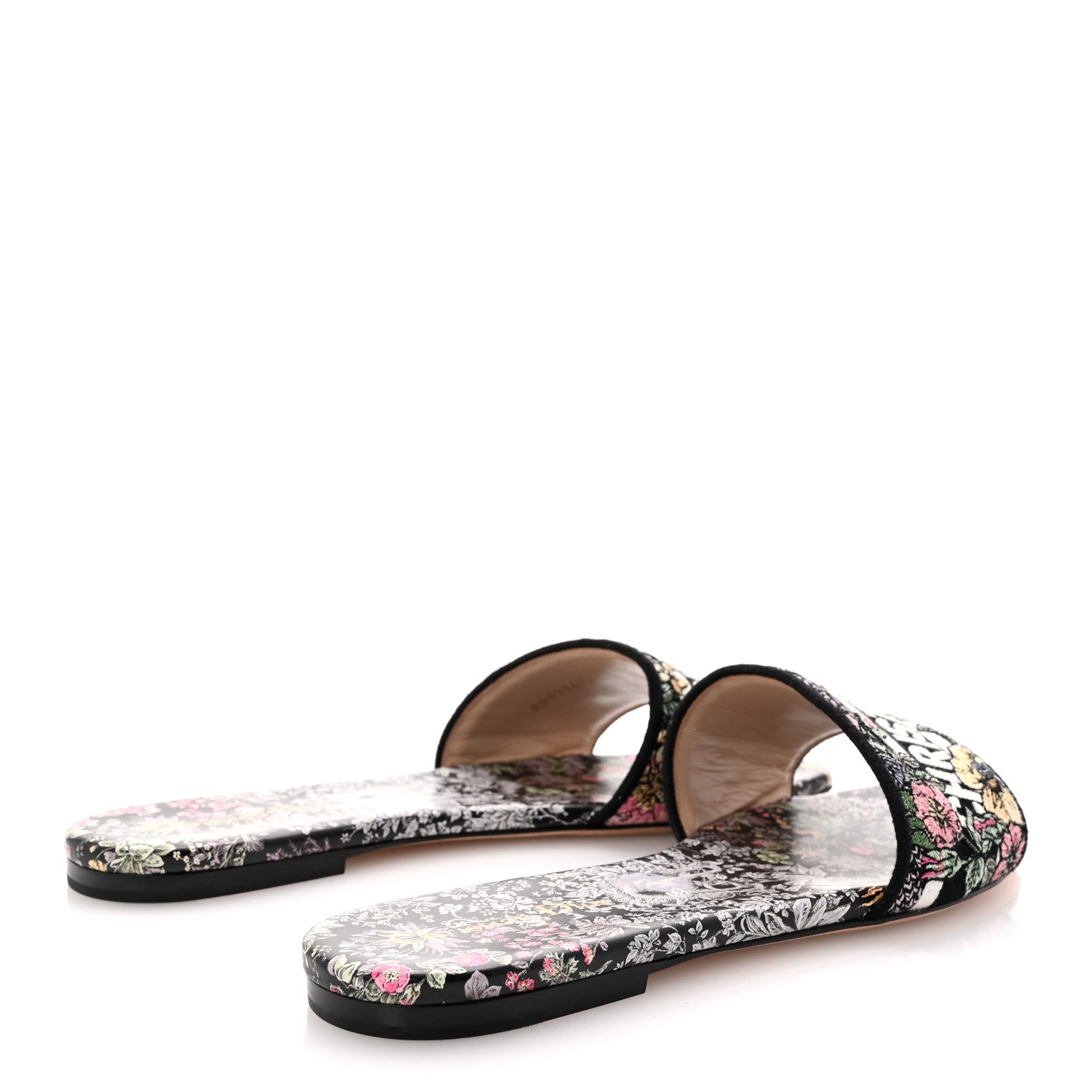 Christian Dior Canvas Embroidered Dway Mules Slide Sandals 41 Black Multicolor 5 of 9