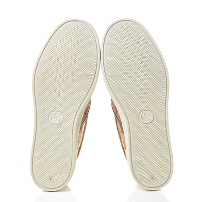 Gucci X MLB GG Monogram NY Yankees Embroidered Mens Slip On Sneakers 8 Beige Ruggine Rust 5 of 9