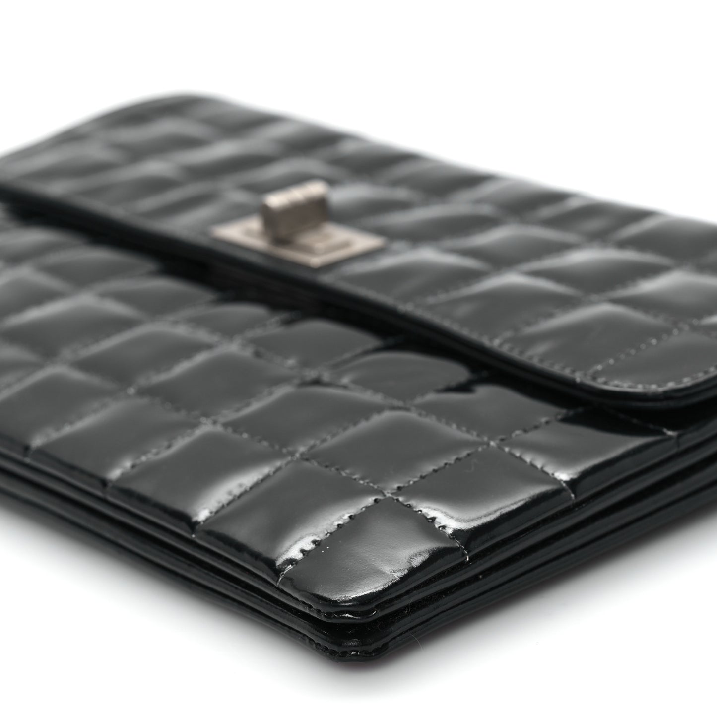 Patent Chocolate Bar Reissue Single Flap Black