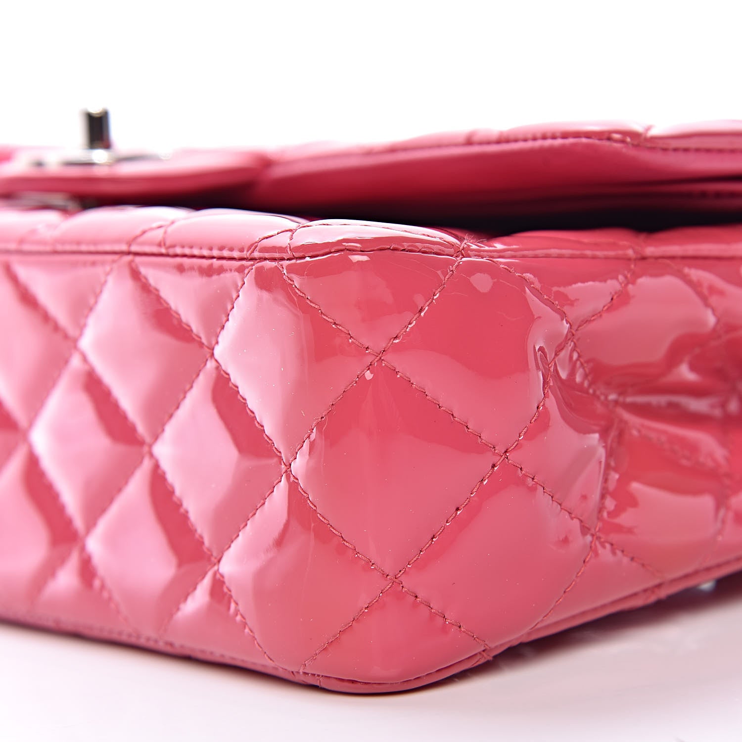Chanel Patent Quilted Medium Double Flap Fuchsia 11 of 12
