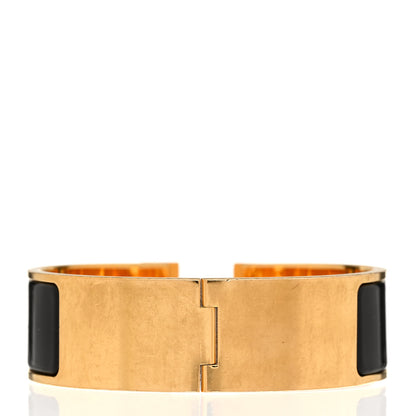 Hermes Enamel Wide Clic Clac H Bracelet GM Black 3 of 4