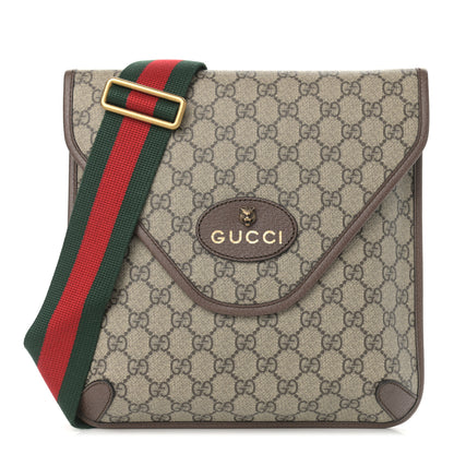 Gucci GG Supreme Monogram Web Medium Neo Vintage Flap Messenger Bag Beige New Acero 1 of 9
