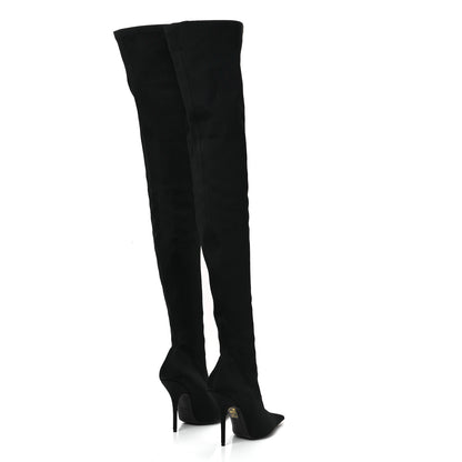 Balenciaga Spandex Pointed Toe Knife 110MM Thigh High Boots 39 Black 4 of 8