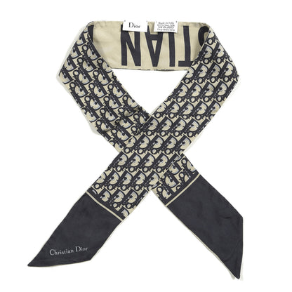 Christian Dior Silk Oblique Mitzah Scarf Blue 1 of 4