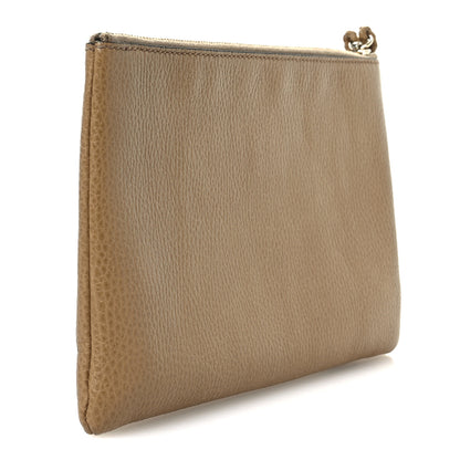 Gucci Calfskin Large Bamboo Clutch Brown 3 of 8
