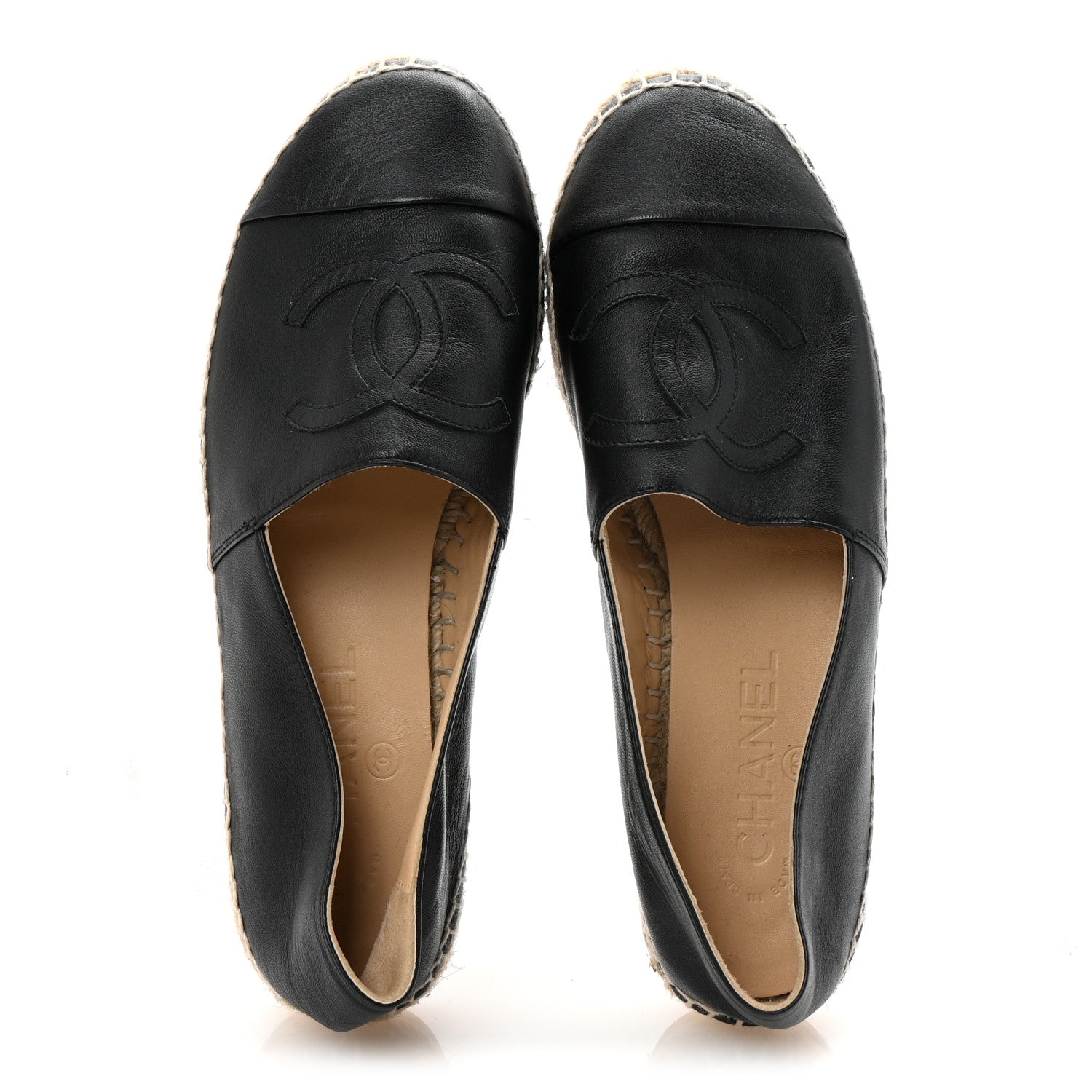 Chanel Lambskin CC Espadrilles 38 Black 2 of 9