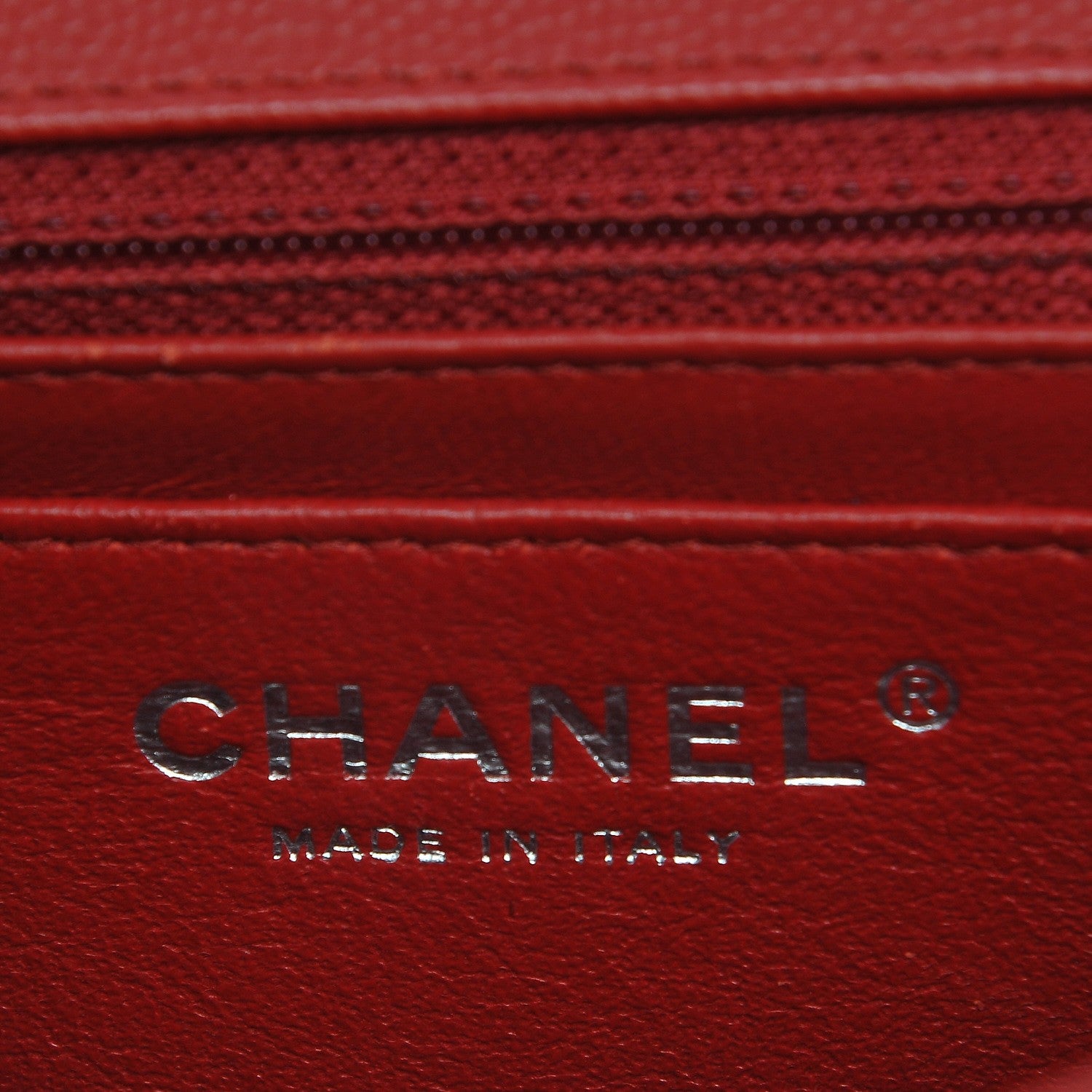 Chanel Caviar Chevron Quilted Mini Square Flap Dark Red 6 of 8
