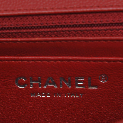 Chanel Caviar Chevron Quilted Mini Square Flap Dark Red 6 of 8