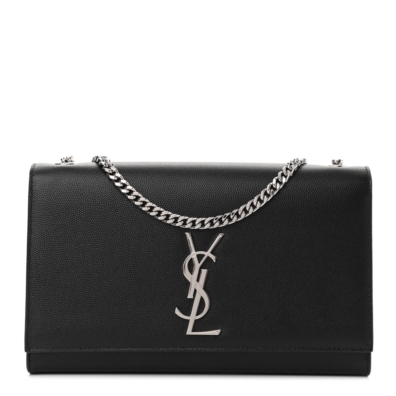 Saint Laurent Grain De Poudre Medium Classic Monogram Kate Satchel Black 1 of 9