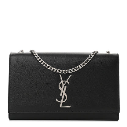 Saint Laurent Grain De Poudre Medium Classic Monogram Kate Satchel Black 1 of 9