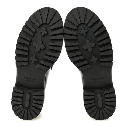 Prada Spazzolato Metal Triangle Logo 50mm Loafers 39 Black 6 of 11