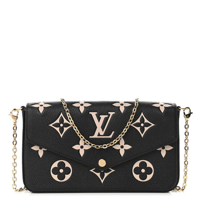 Louis Vuitton Empreinte Monogram Giant Felicie Pochette Black Beige 1 of 9
