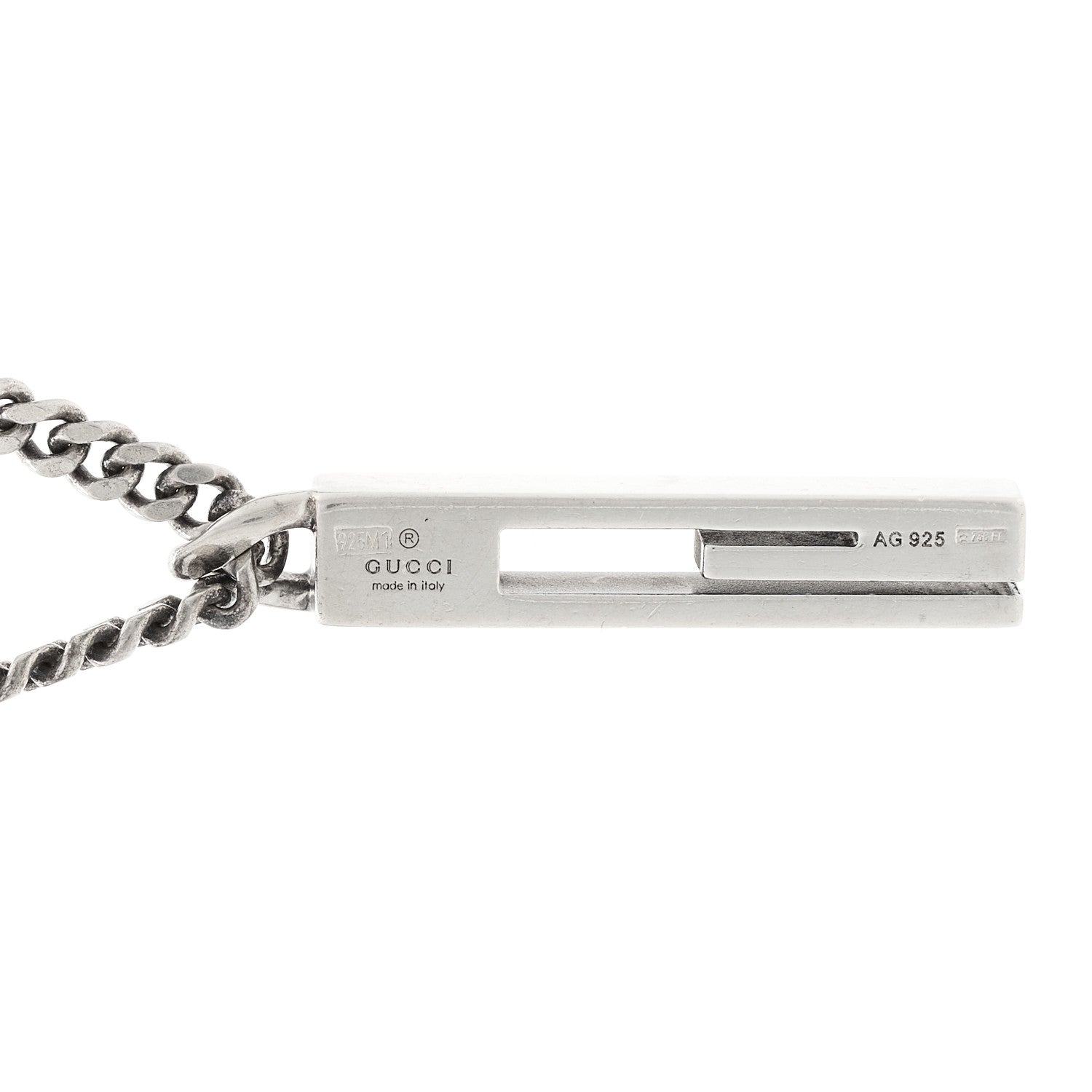 Gucci Darkened Sterling Silver G Bar Pendant Necklace 5 of 5
