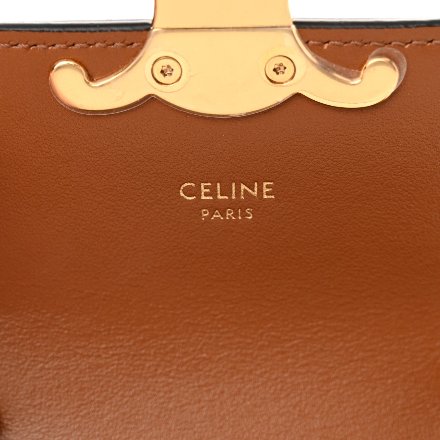 Celine Triomphe Canvas Calfskin Mini Claude Tan 6 of 13