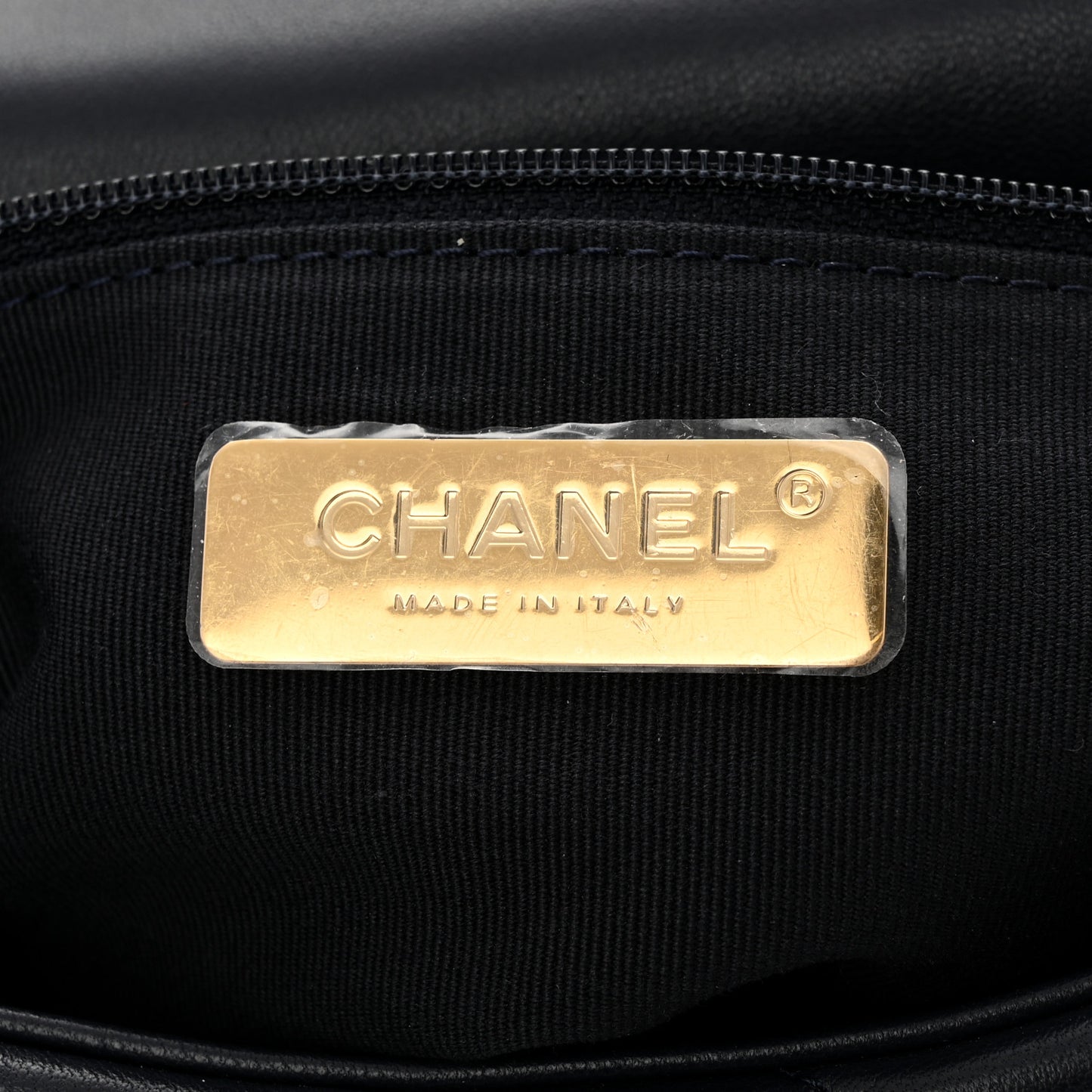 Lambskin Quilted Medium Chanel 19 Flap Navy Blue