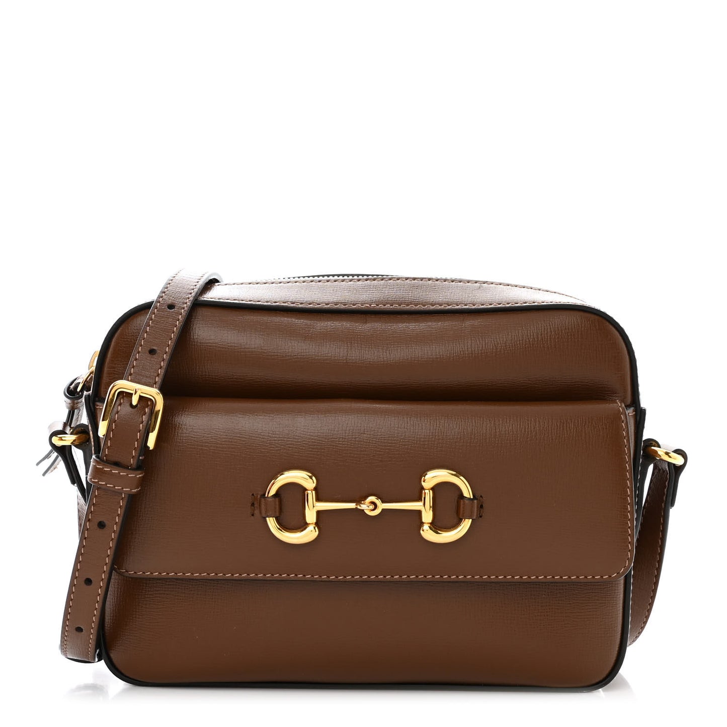 Azalea Calfskin Small Horsebit 1955 Shoulder Bag Brown Sugar
