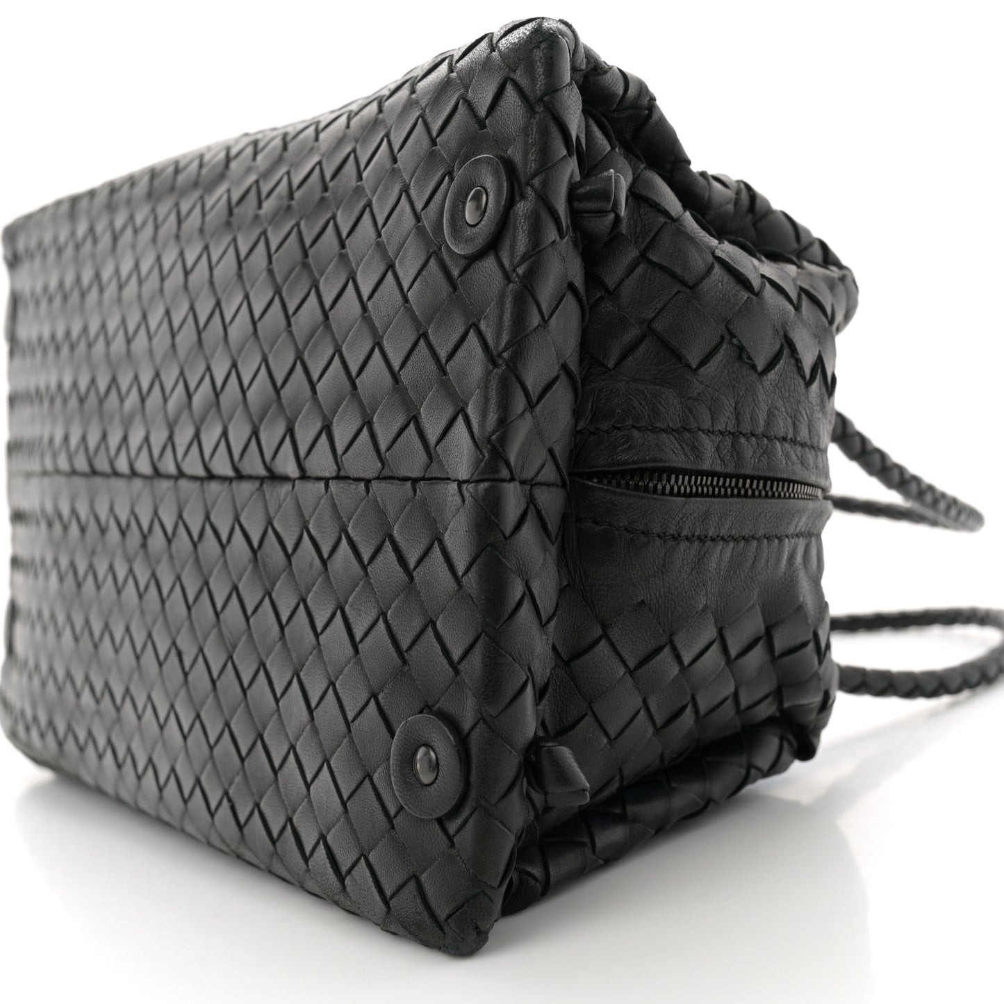 Nappa Intrecciato Satchel  Black