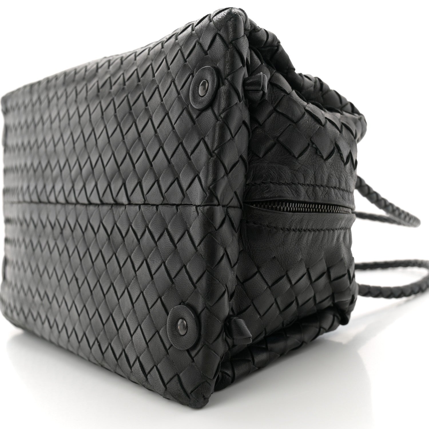 Bottega Veneta Nappa Intrecciato Satchel  Black 9 of 10