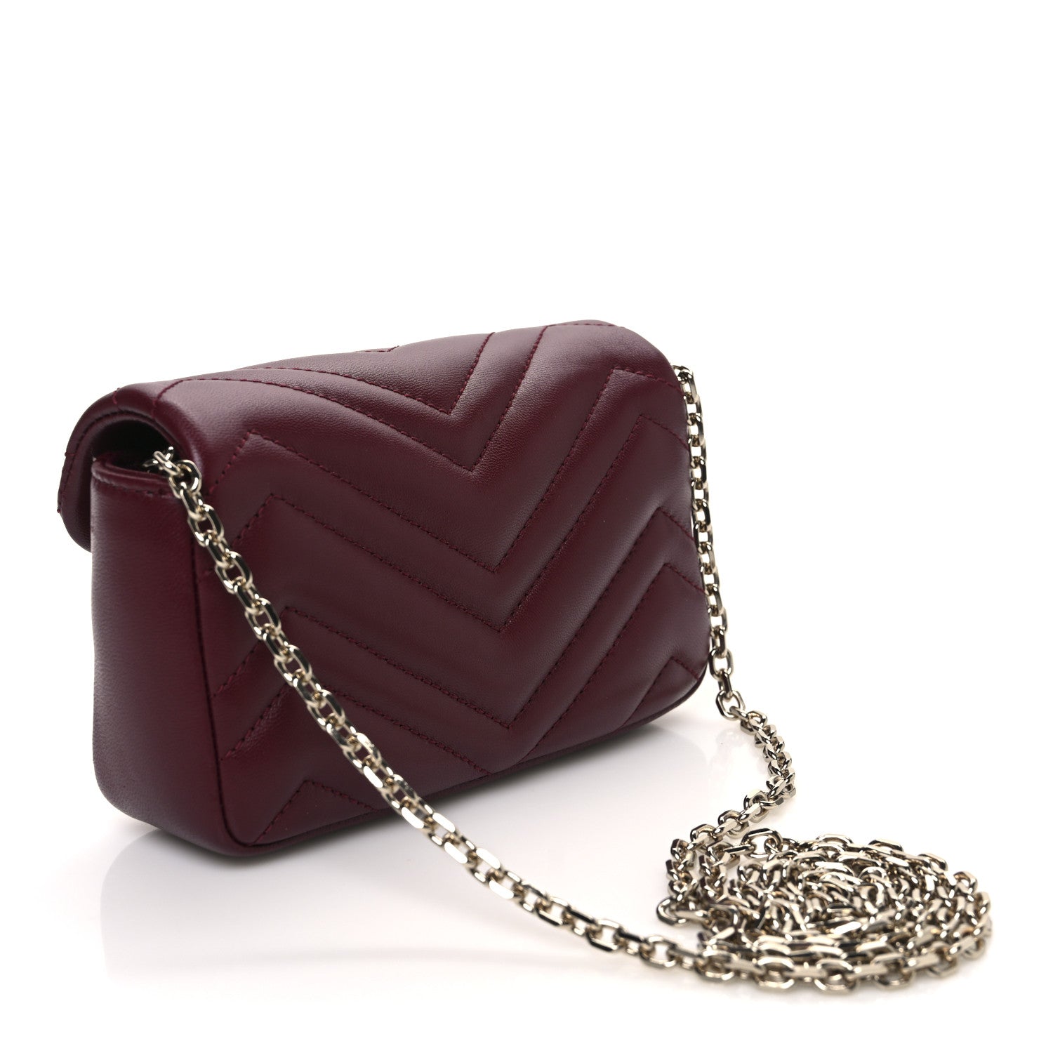 Gucci Lambskin Matelasse Mini GG Marmont Shoulder Bag Rosso Ancora 3 of 10