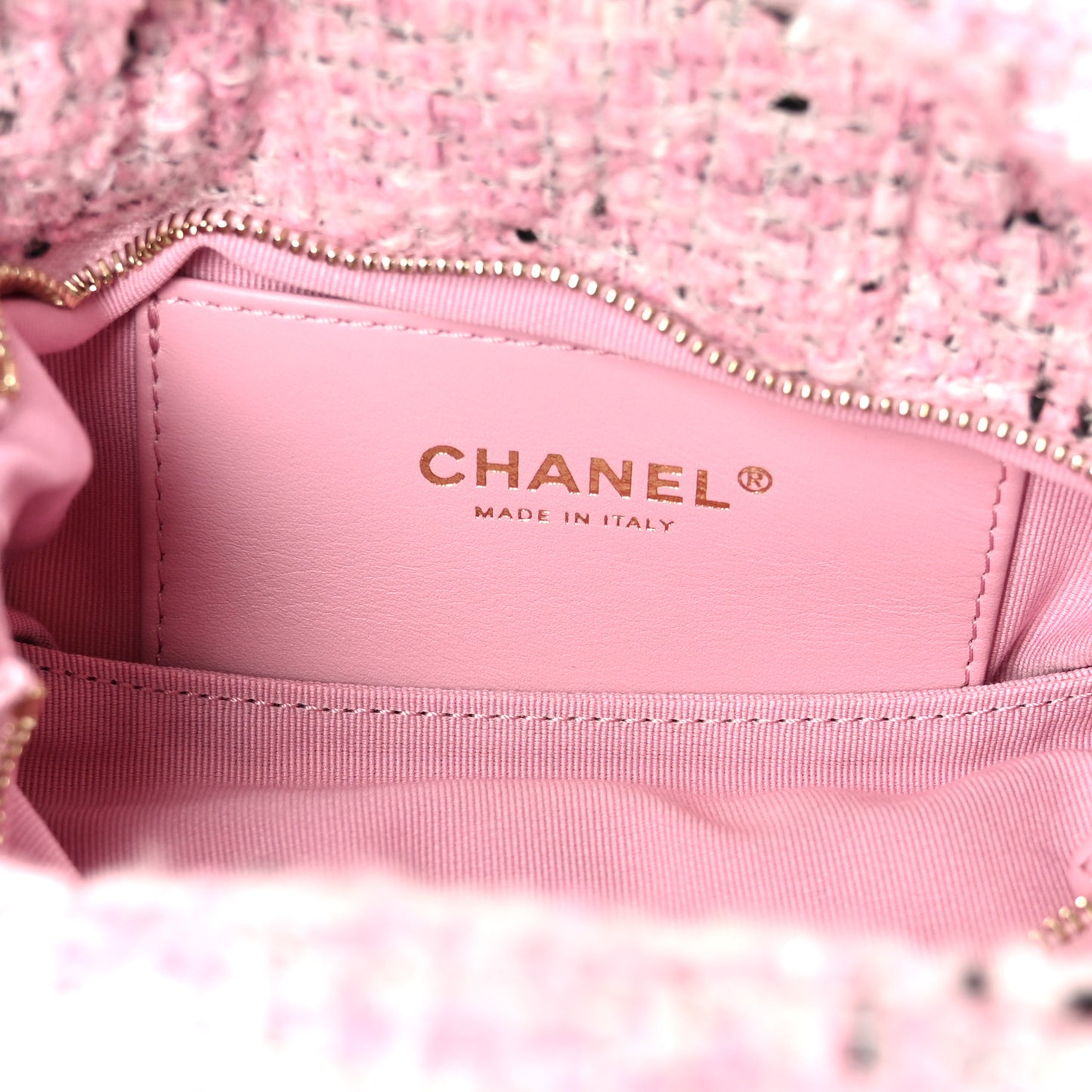Tweed Quilted Mini Bow Bag Pink Black Ecru