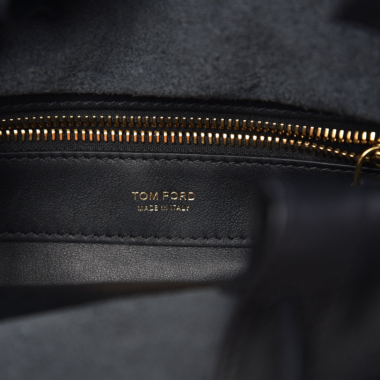 Calfskin Crocodile Embossed Bucket Bag Black