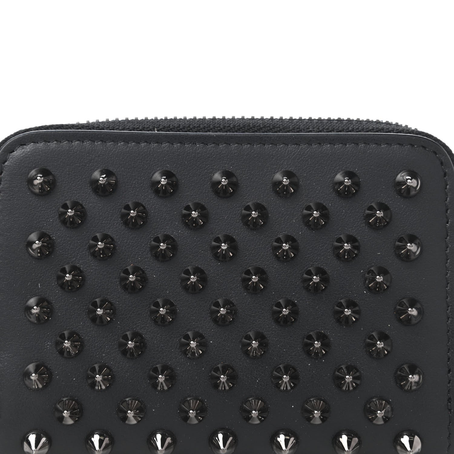 Christian Louboutin Calfskin Spiked Panettone Coin Purse Black 10 of 11