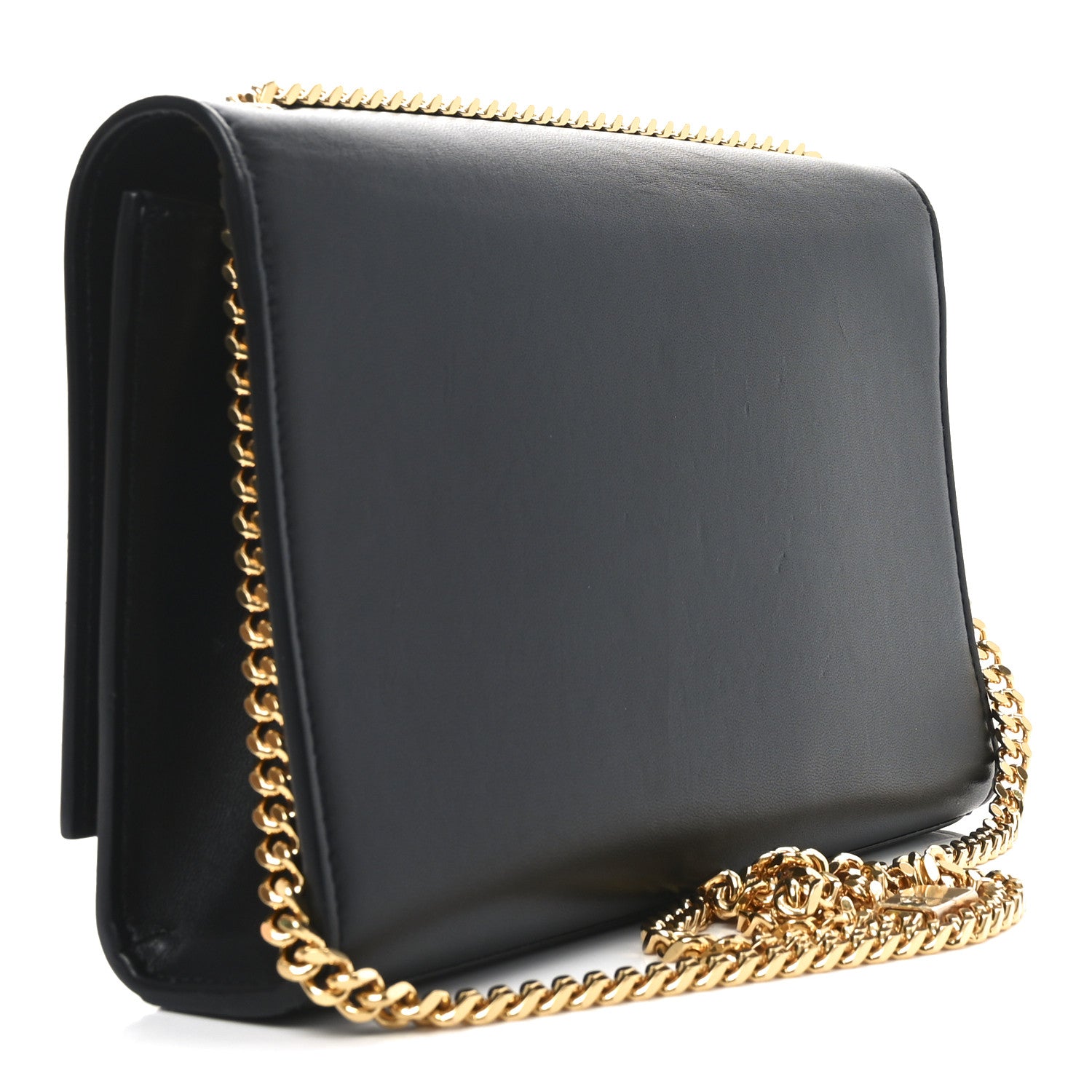 Saint Laurent Calfskin Crystal Medium Monogram Kate Satchel Black 3 of 10