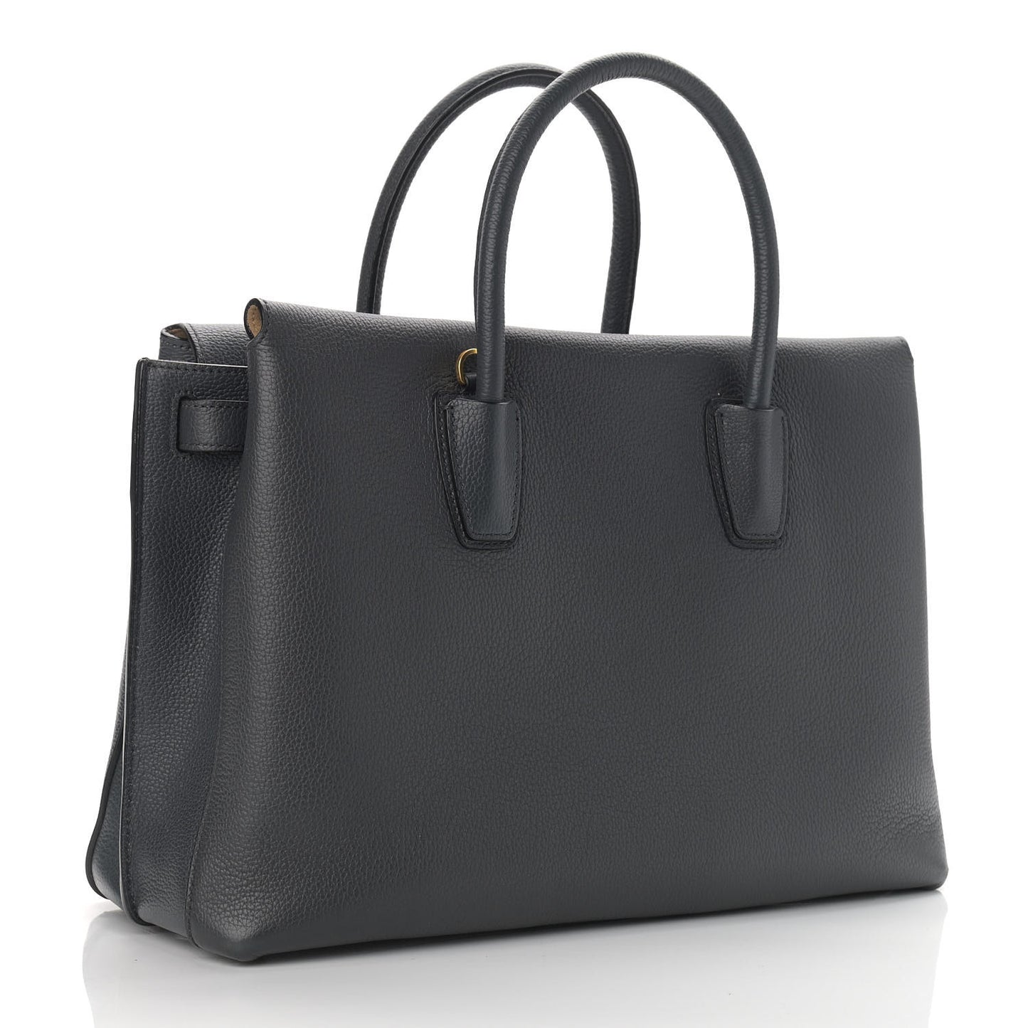 Grained Calfskin Medium Milla Tote Phantom Grey