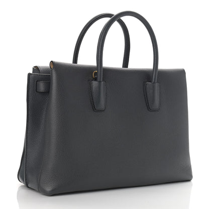 MCM Grained Calfskin Medium Milla Tote Phantom Grey 3 of 11