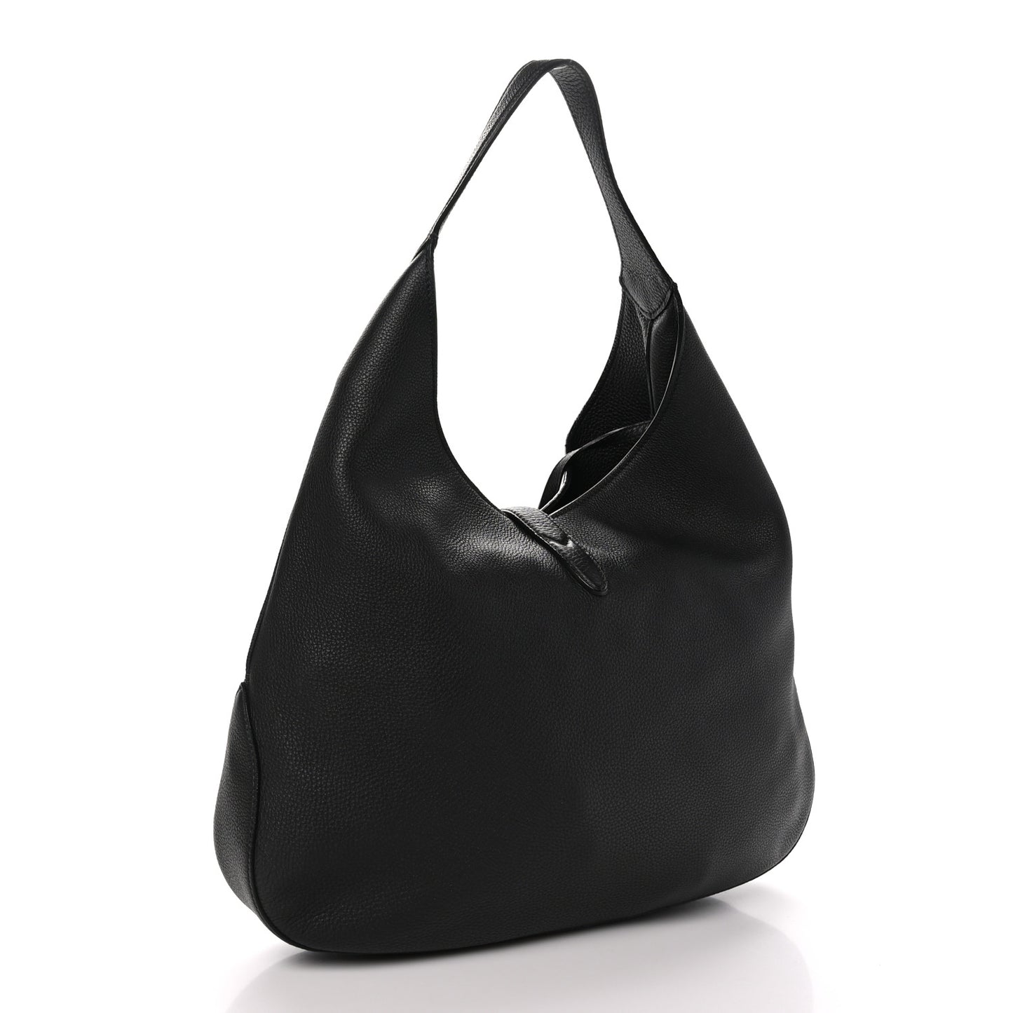 Soft Grained Calfskin Large Jackie Hobo Black