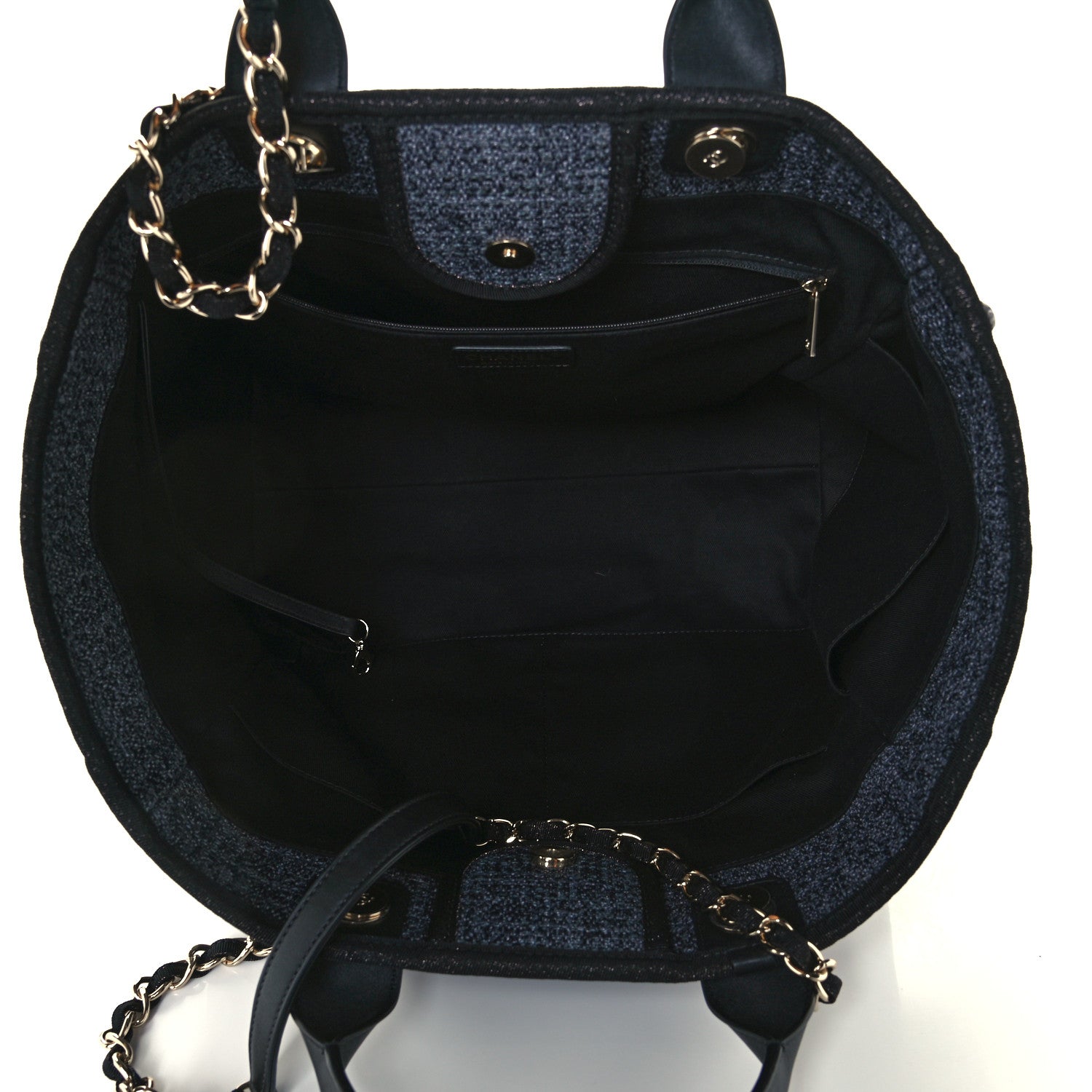 Chanel Lurex Boucle Medium Deauville Tote Black 4 of 10