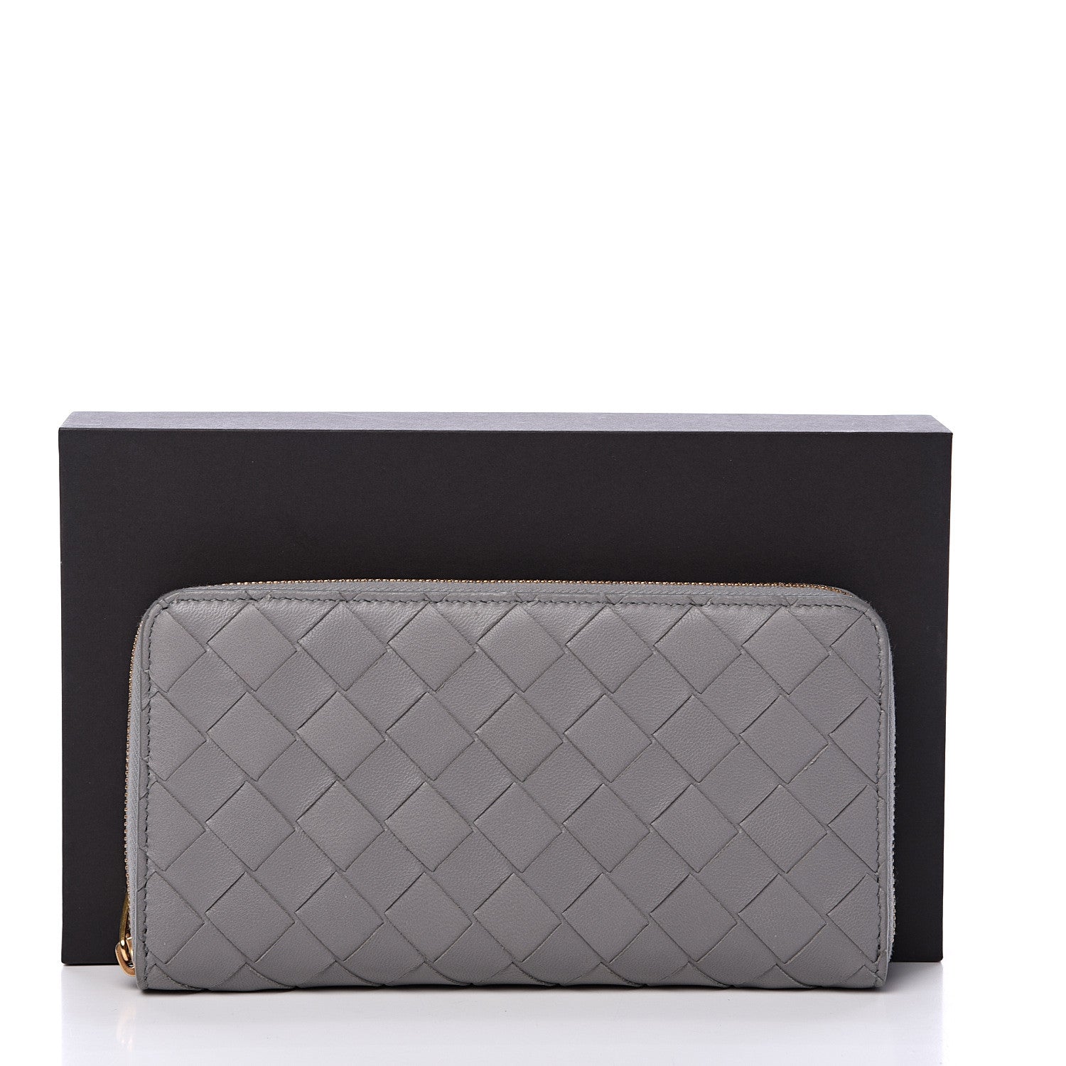 Bottega Veneta Nappa Intrecciato Zip Around Wallet Concrete 8 of 8
