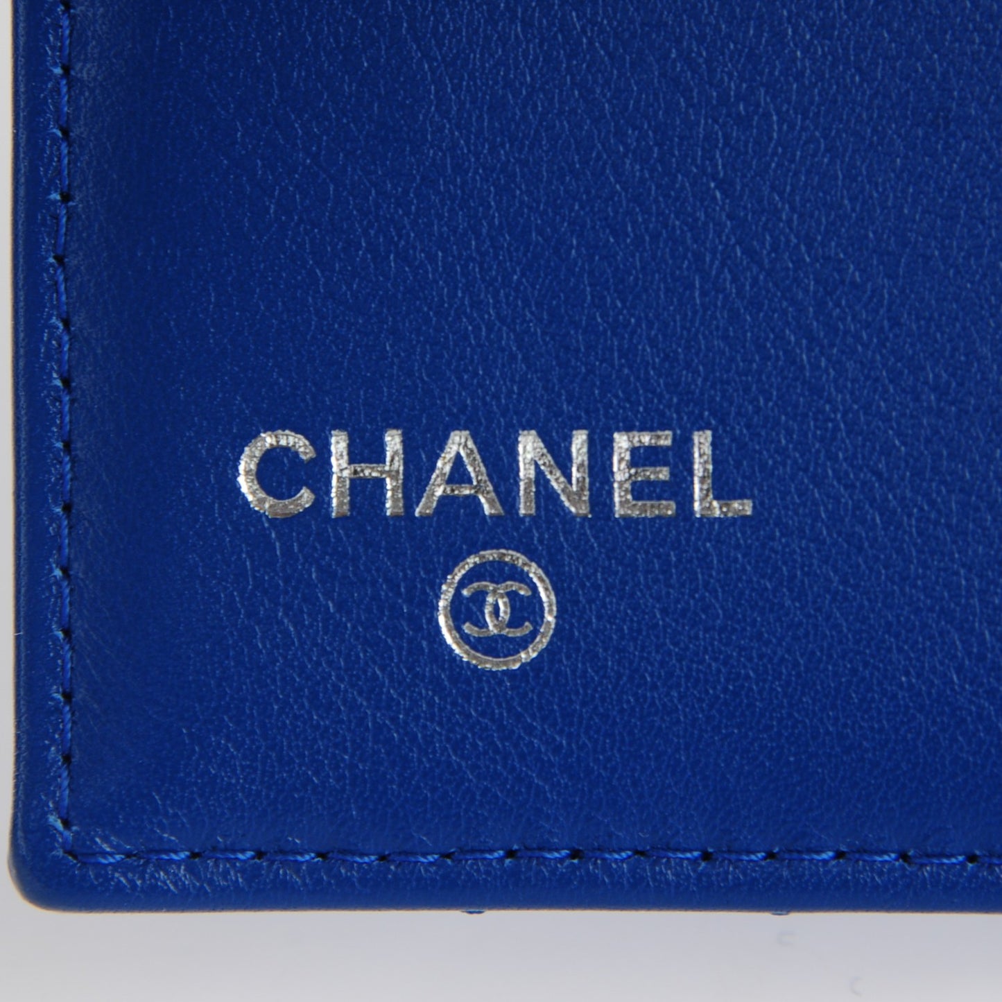 Patent Quilted CC French Wallet Blue