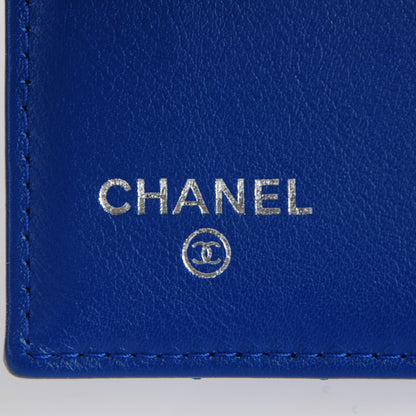 Chanel Patent Quilted CC French Wallet Blue 6 of 8