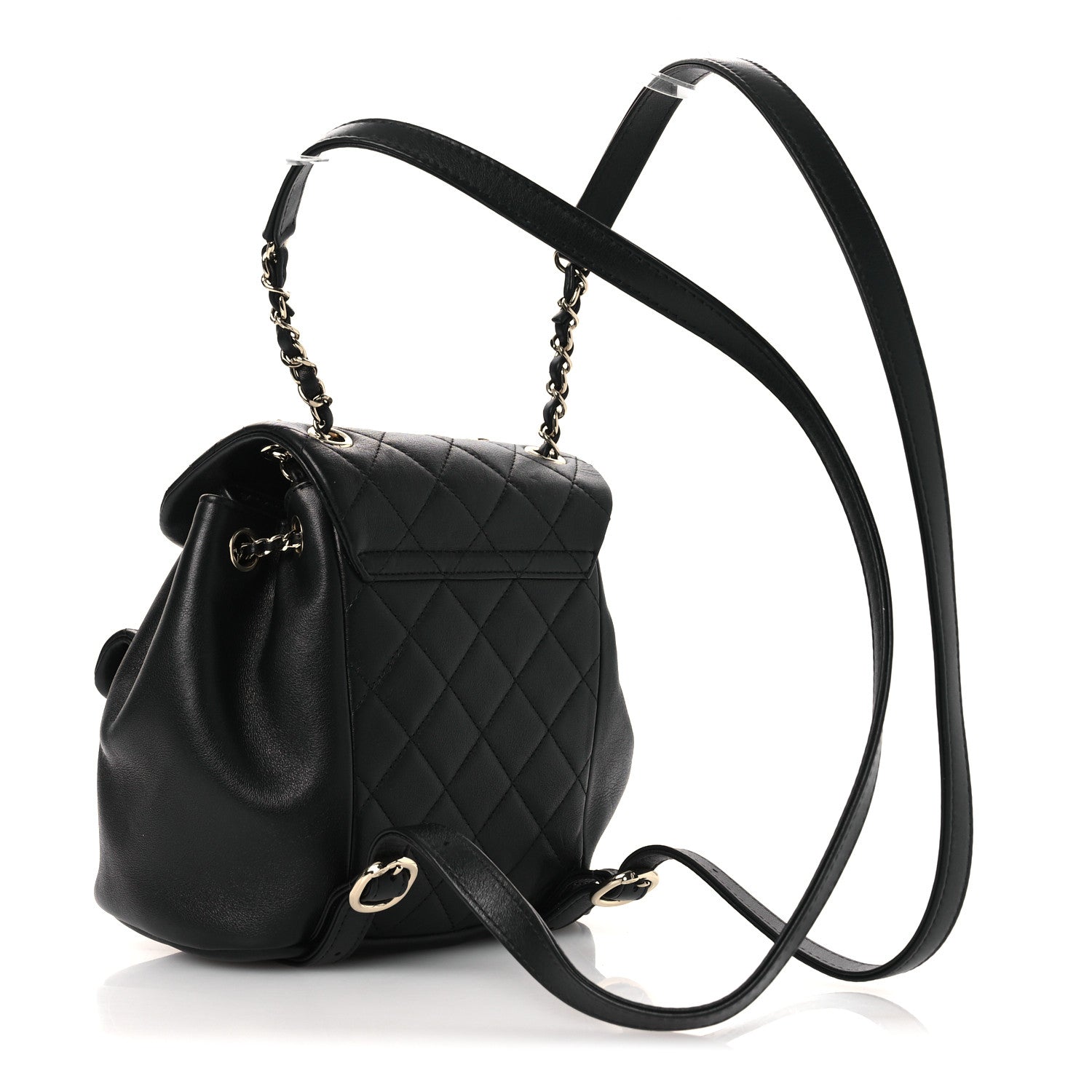 Chanel Lambskin Quilted Small Duma Drawstring Backpack Black 1832893 – FASHIONPHILE