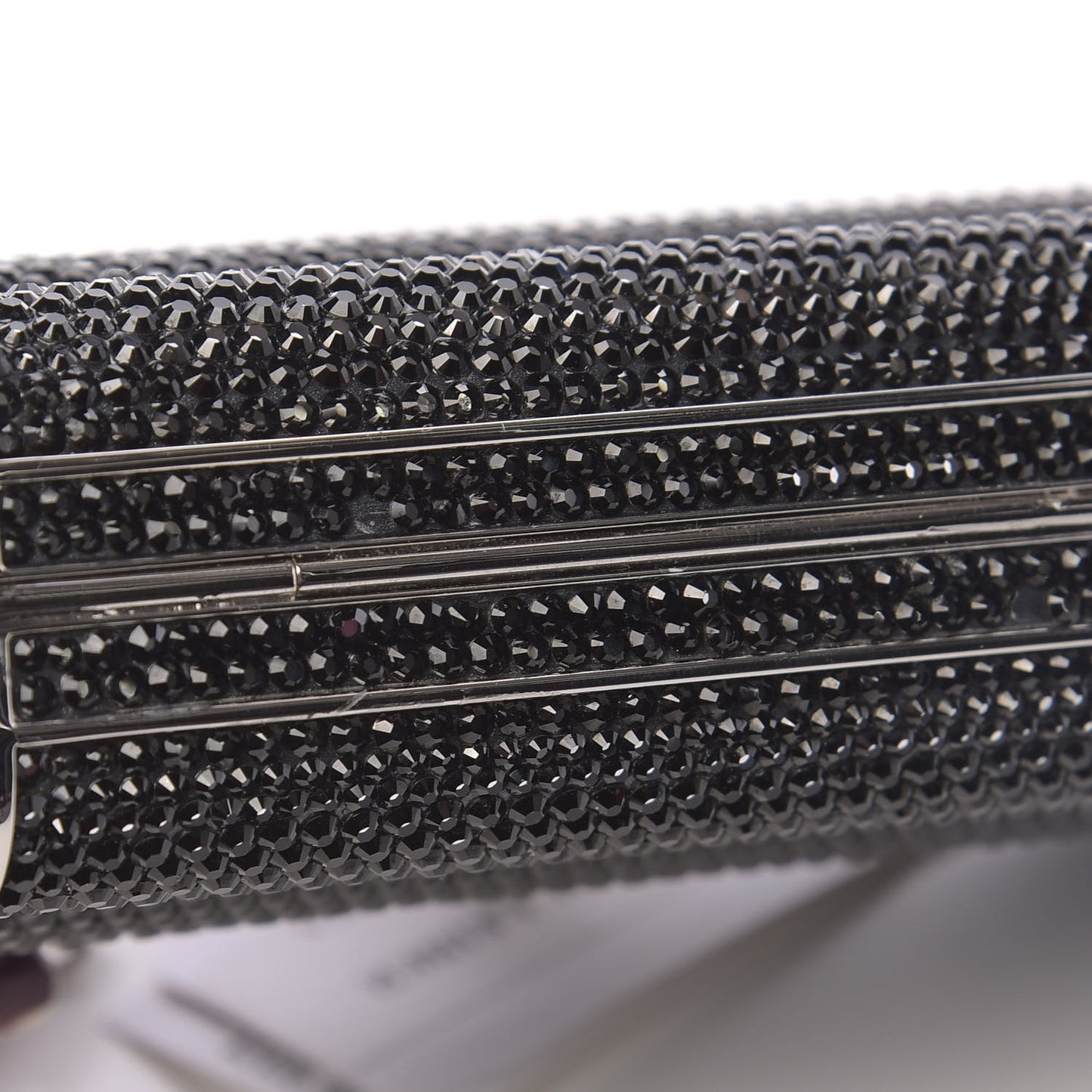 Swarovski Crystal Cosmojet Minaudiere Clutch Black Silver