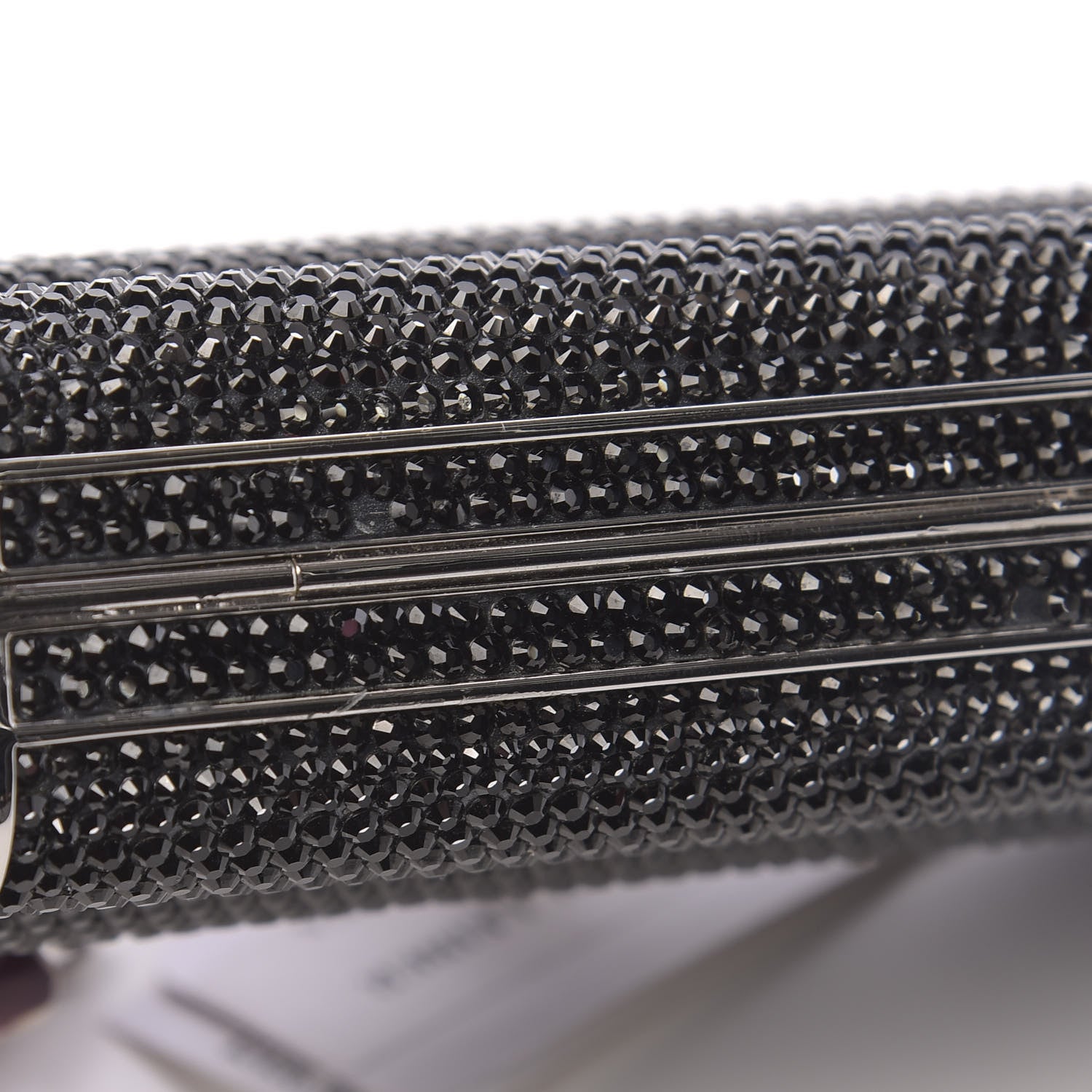 Judith Leiber Swarovski Crystal Cosmojet Minaudiere Clutch Black Silver 11 of 13