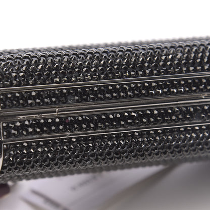 Judith Leiber Swarovski Crystal Cosmojet Minaudiere Clutch Black Silver 11 of 13